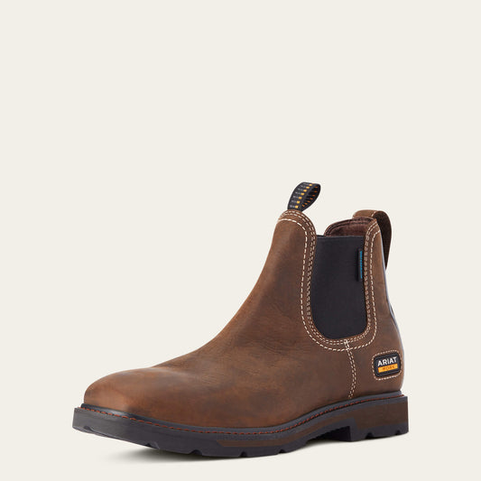 Ariat Popular Groundbreaker Chelsea Wide Square Toe Waterproof Work Boot
