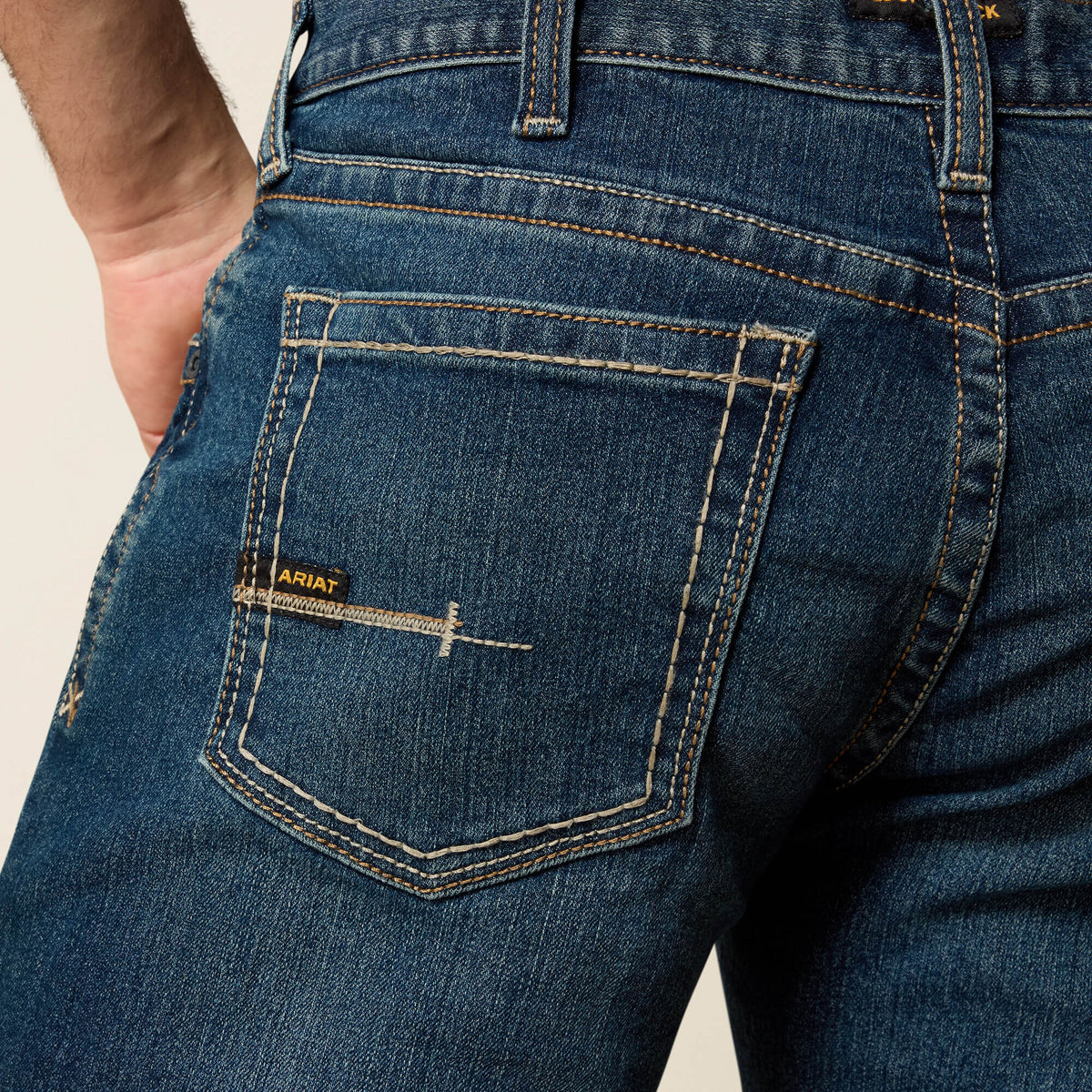 Ariat Top Pick Men's Low Rise, Bootcut Work Pants - Rebar Denim