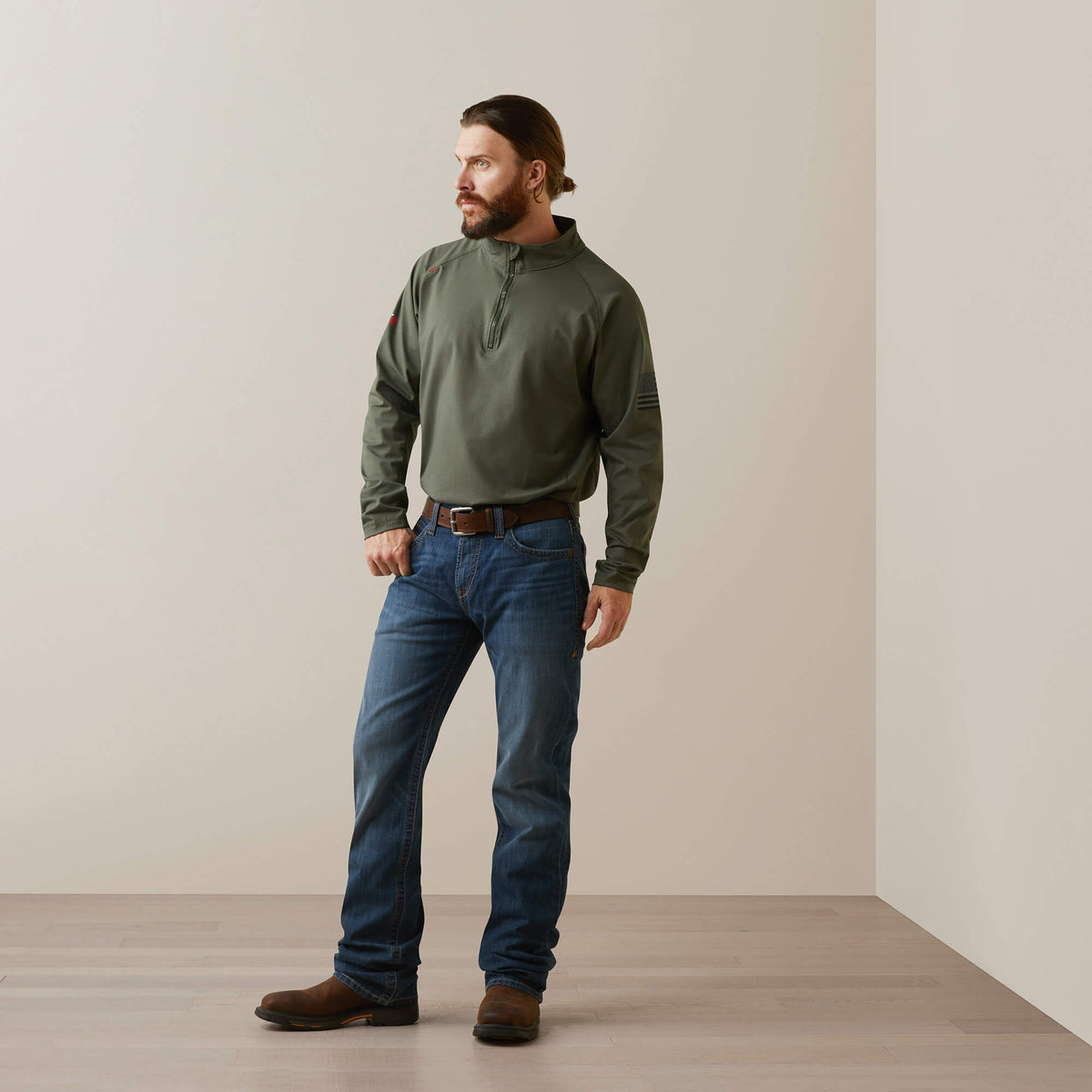 Ariat Signature FR Combat Stretch Patriot 1/4 Zip Work Shirt