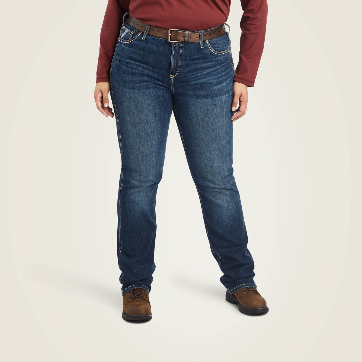 Ariat Quality Rebar Perfect Rise Riveter DuraStretch Straight Leg Jeans