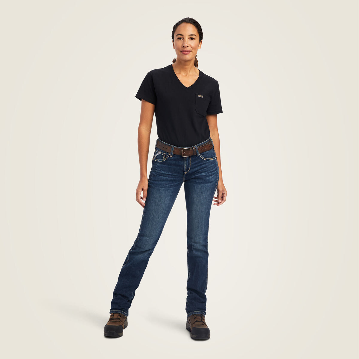Ariat Quality Rebar Perfect Rise Riveter DuraStretch Straight Leg Jeans