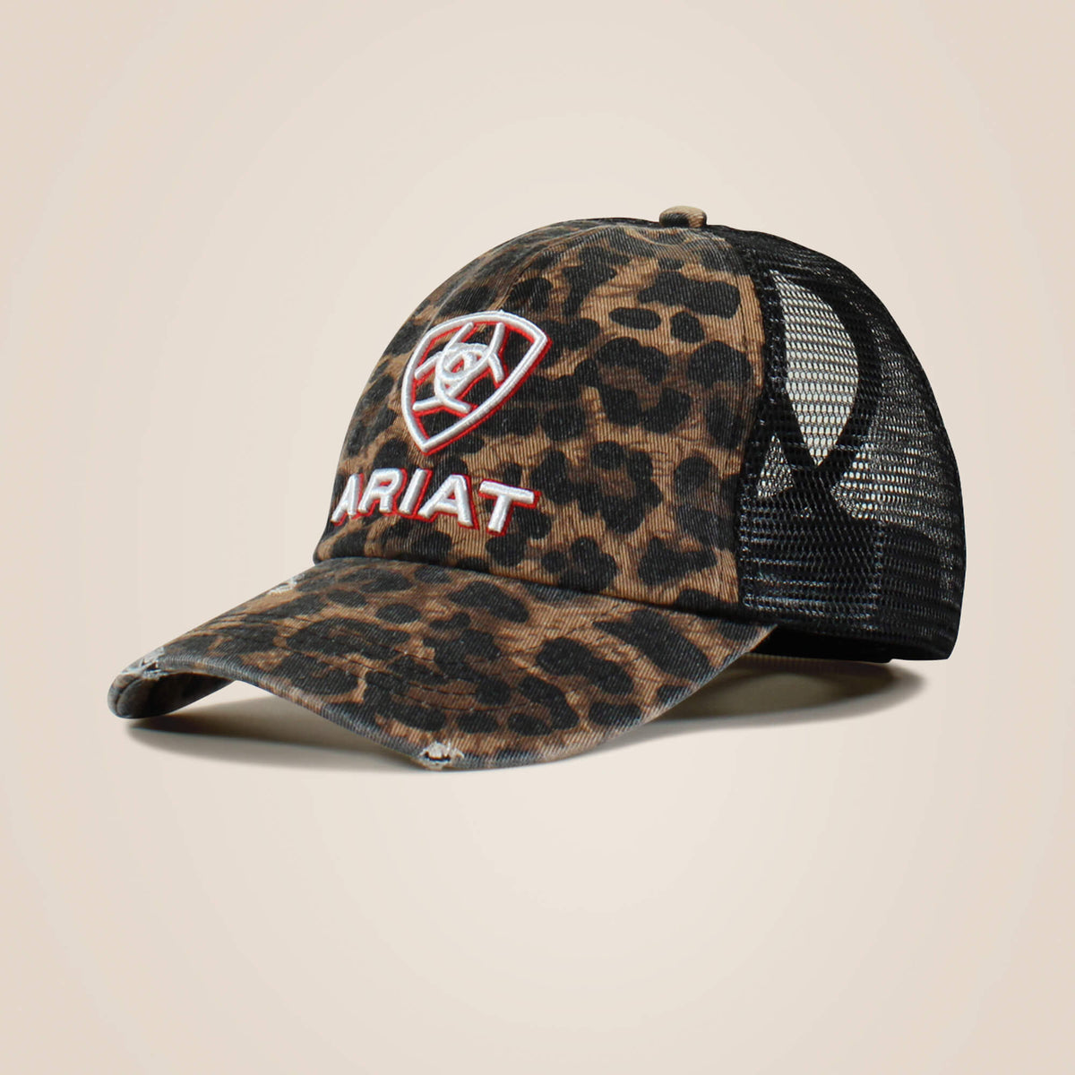 Ariat Hot Sale Embossed logo cheetah print cap