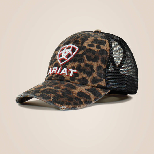 Ariat Hot Sale Embossed logo cheetah print cap