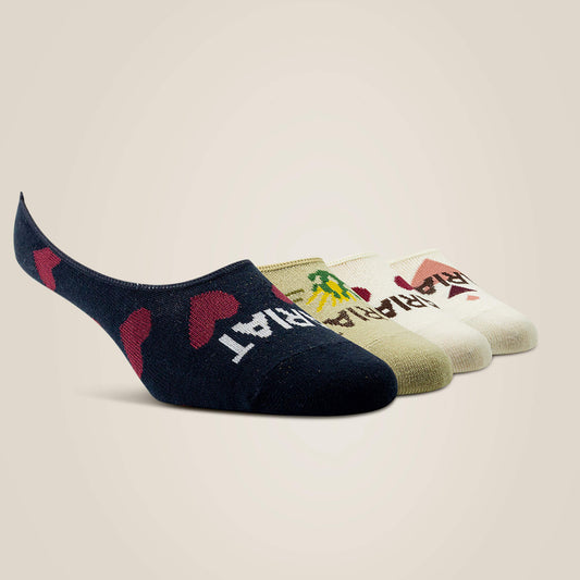 Ariat Sale No Slip No Show Sock 2 Pair Multi Color Pack