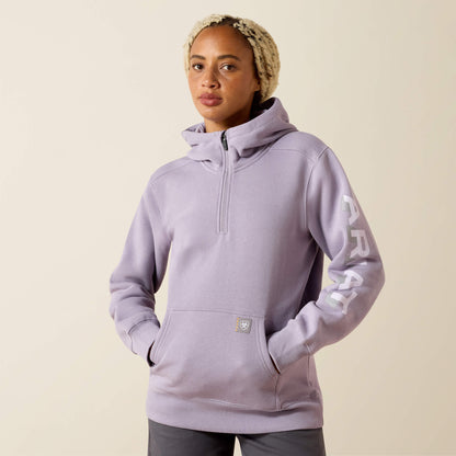 Ariat Featured Rebar Lightweight Logo 1/2 Zip Hoodie