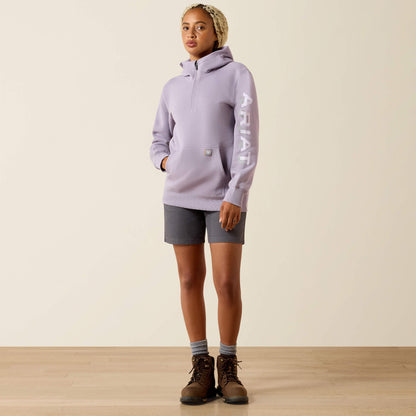 Ariat Featured Rebar Lightweight Logo 1/2 Zip Hoodie