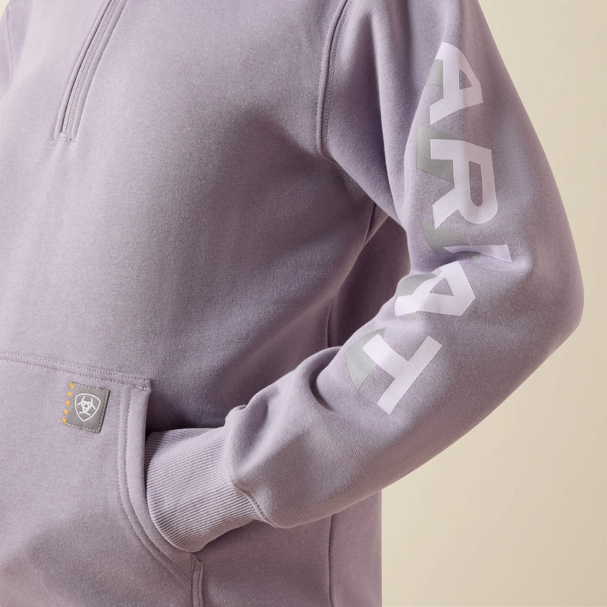 Ariat Featured Rebar Lightweight Logo 1/2 Zip Hoodie