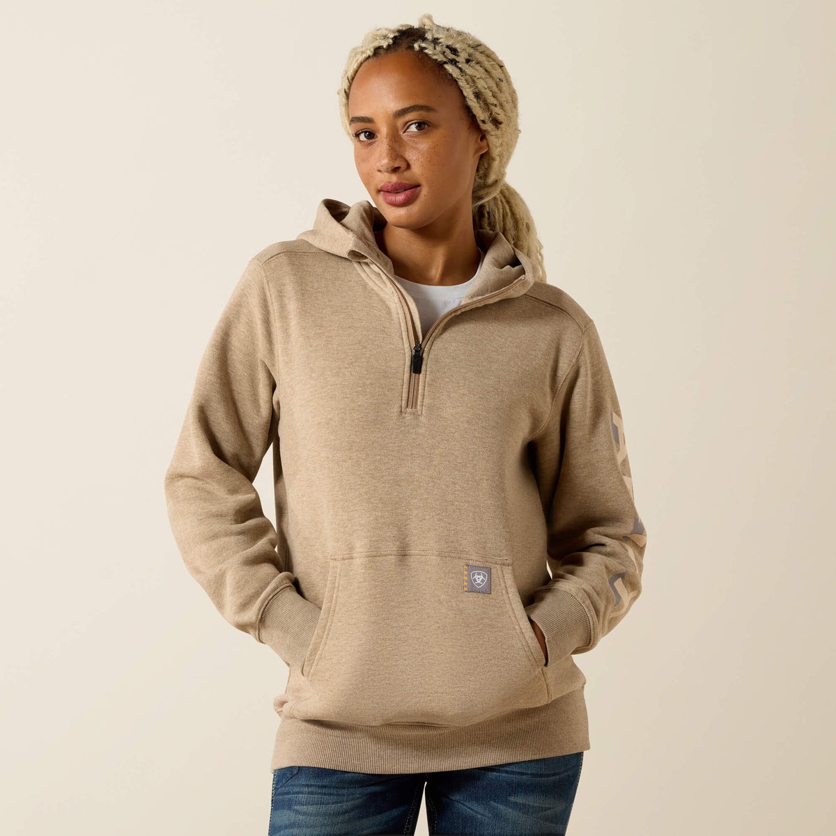 Ariat Trending Rebar Lightweight Logo 1/2 Zip Hoodie