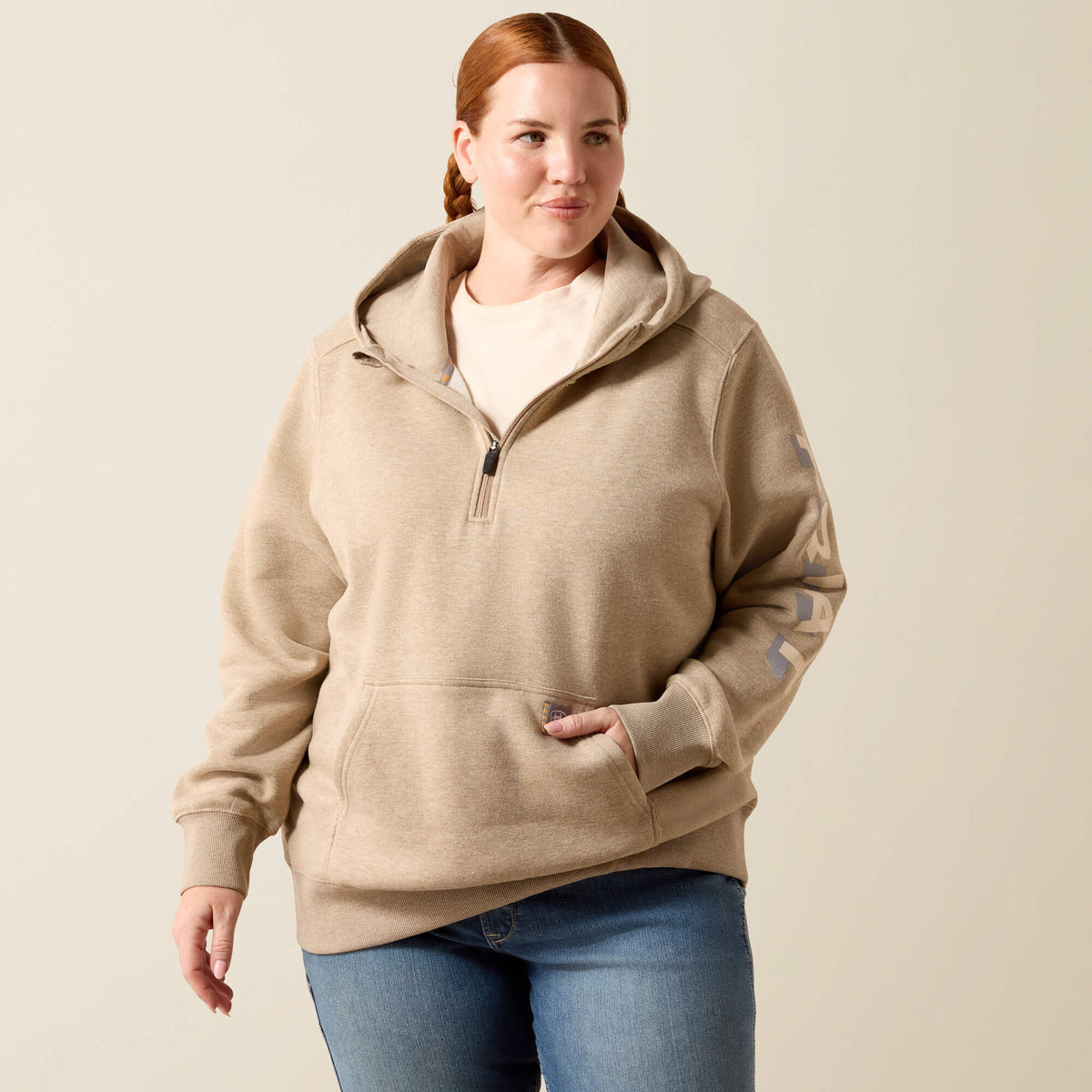 Ariat Trending Rebar Lightweight Logo 1/2 Zip Hoodie
