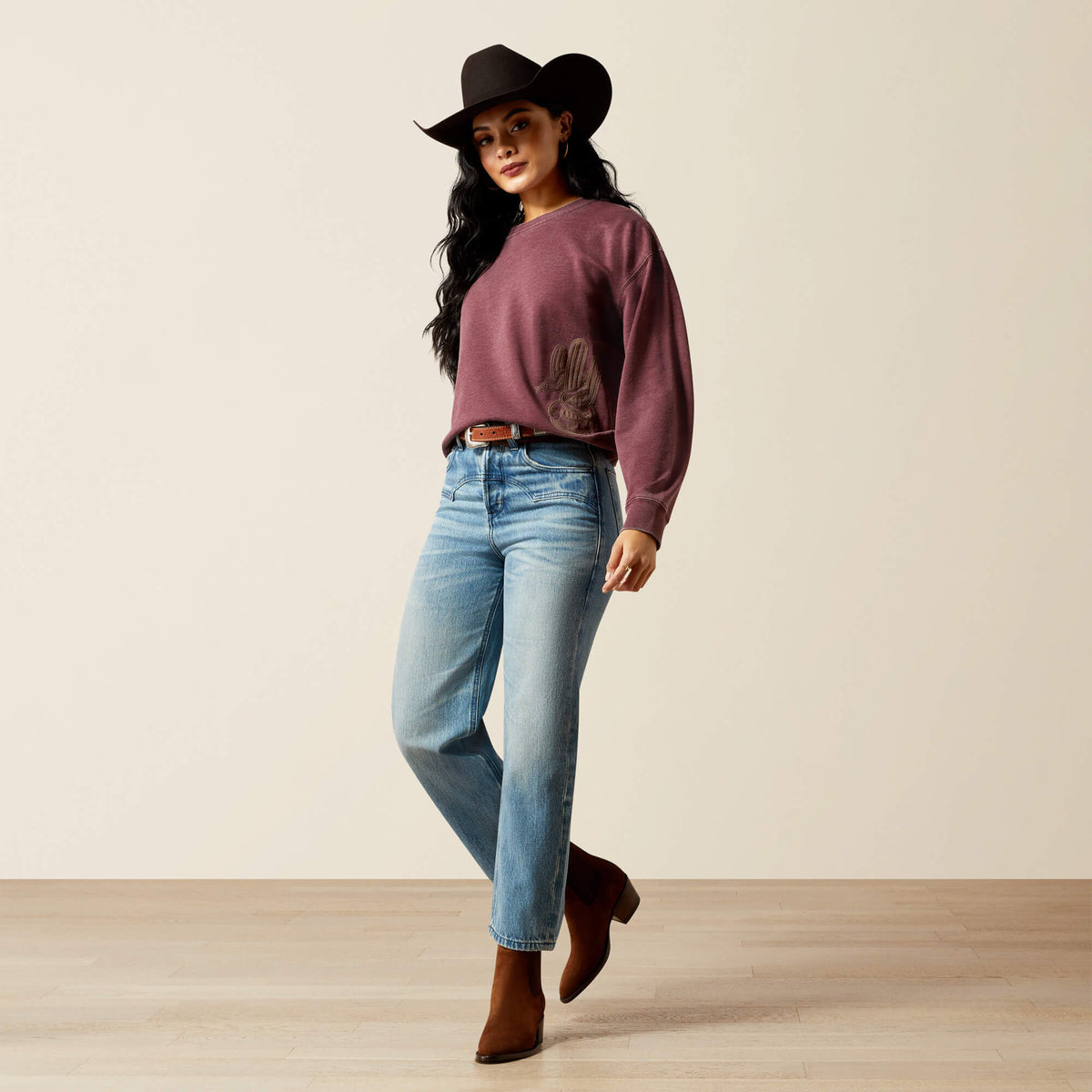 Ariat Premium Ultra High Rise Cheyenne Yoke Tomboy Straight Leg Jean