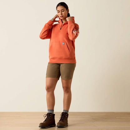 Ariat Popular Rebar Lightweight Logo 1/2 Zip Hoodie