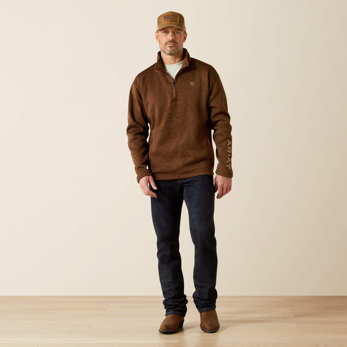Ariat Deals Caldwell Logo 1/4 Zip Sweater
