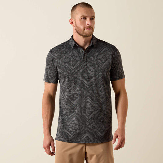 Ariat New Jacquard Printed Fitted Polo