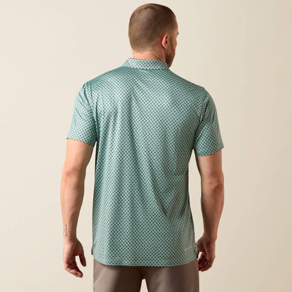 Ariat Premium All Over Print Heathered Fitted Polo