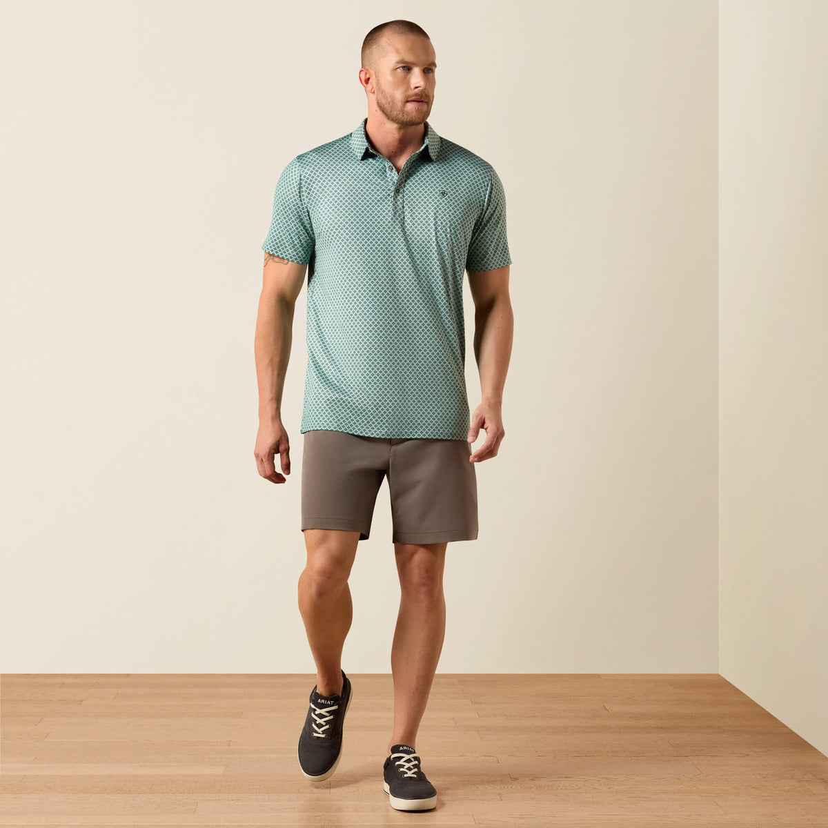 Ariat Premium All Over Print Heathered Fitted Polo