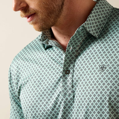 Ariat Premium All Over Print Heathered Fitted Polo