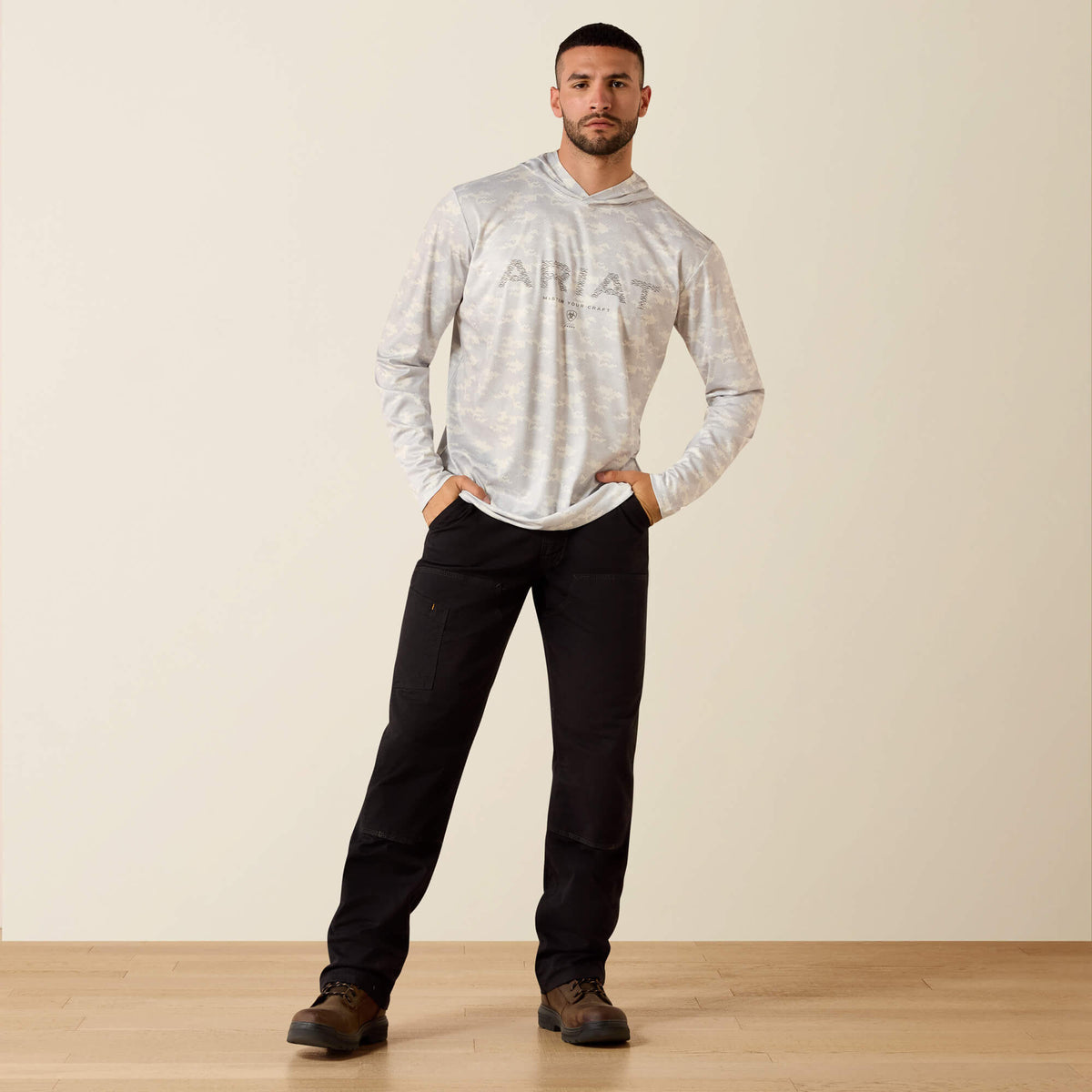 Ariat Discount Rebar Sunblocker Printed Craft Hooded Long Sleeve T-Shirt