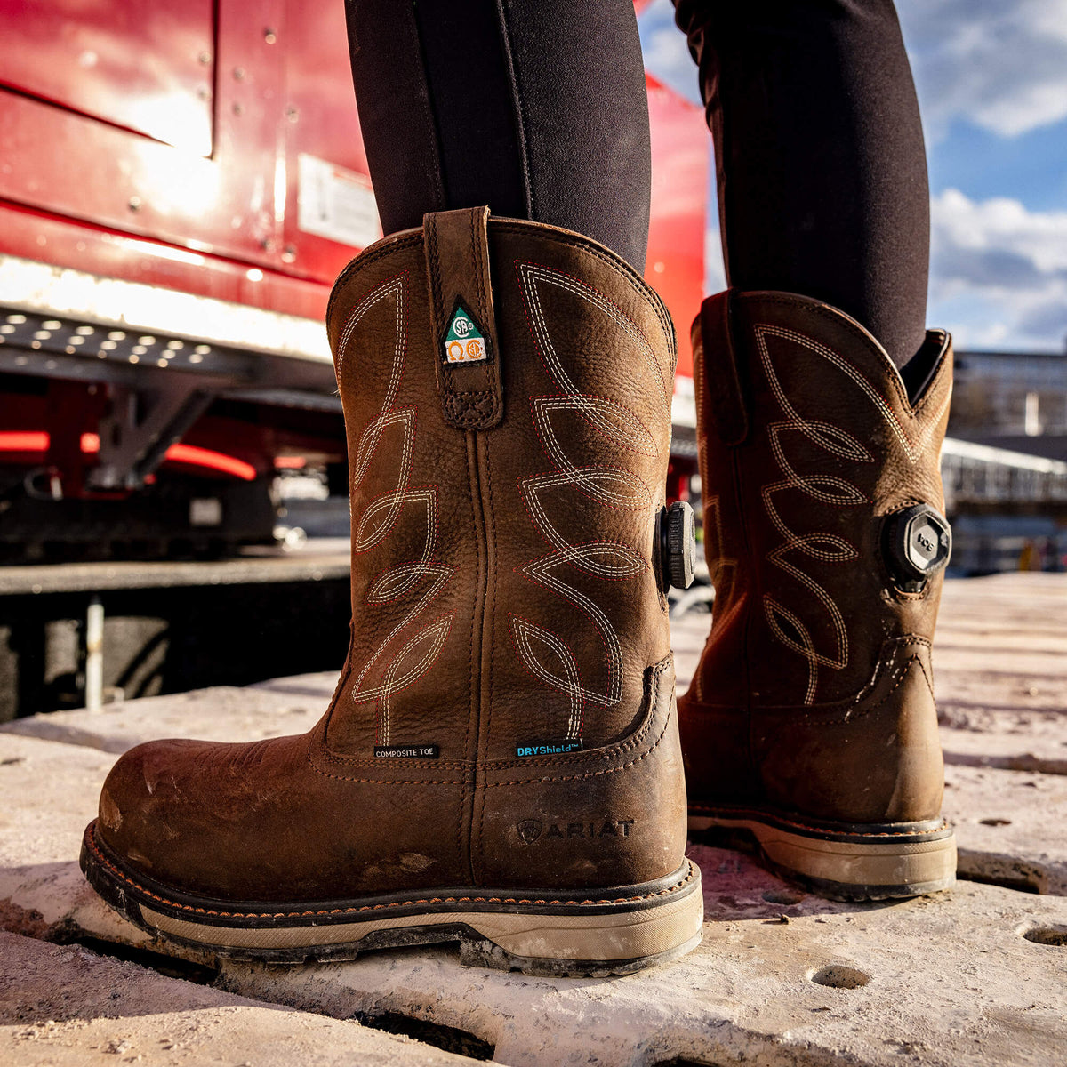 Ariat Deals Riveter Pull-On BOA CSA Waterproof Composite Toe Work Boot