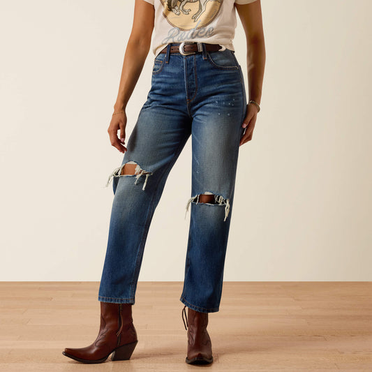 Ariat Quality Ultra High Rise Relaxed Tomboy Straight Leg Jeans