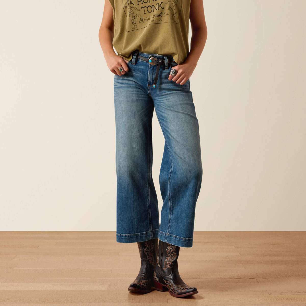 Ariat Premium Perfect Rise Jazmine Wide Leg Crop Jeans
