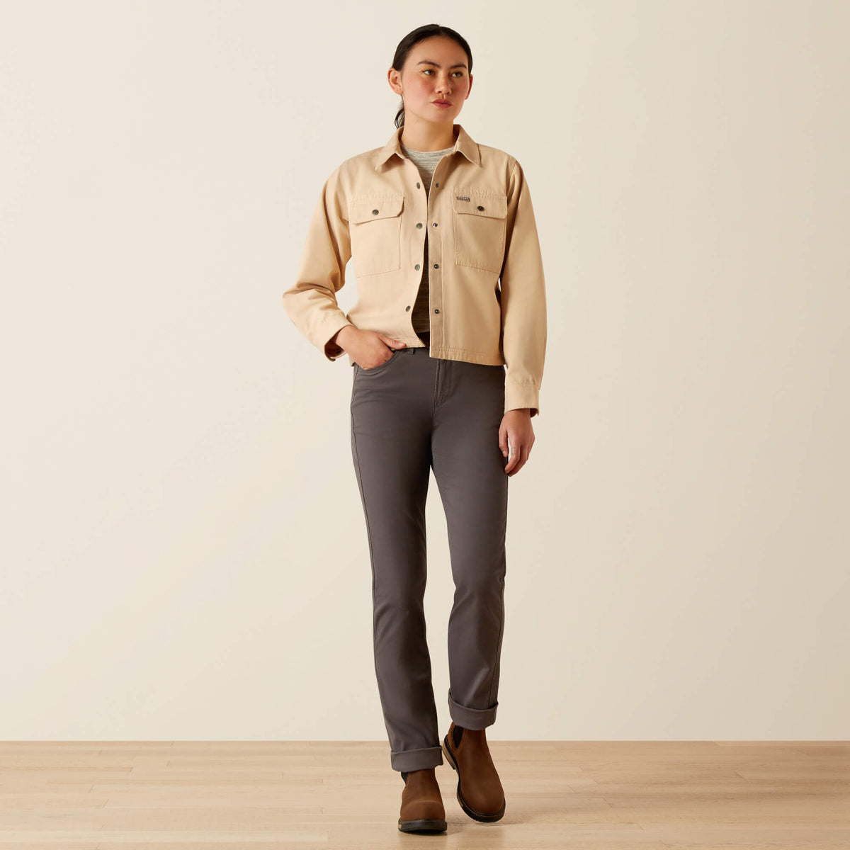 Ariat Essential Rebar Cropped Woven Shirt Jacket