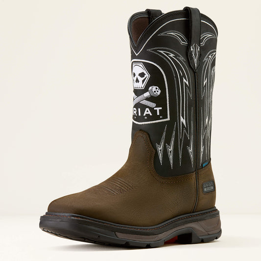Ariat Smart Buy WorkHog XT Bolt Skull Waterproof Wide Square Toe Work Boot