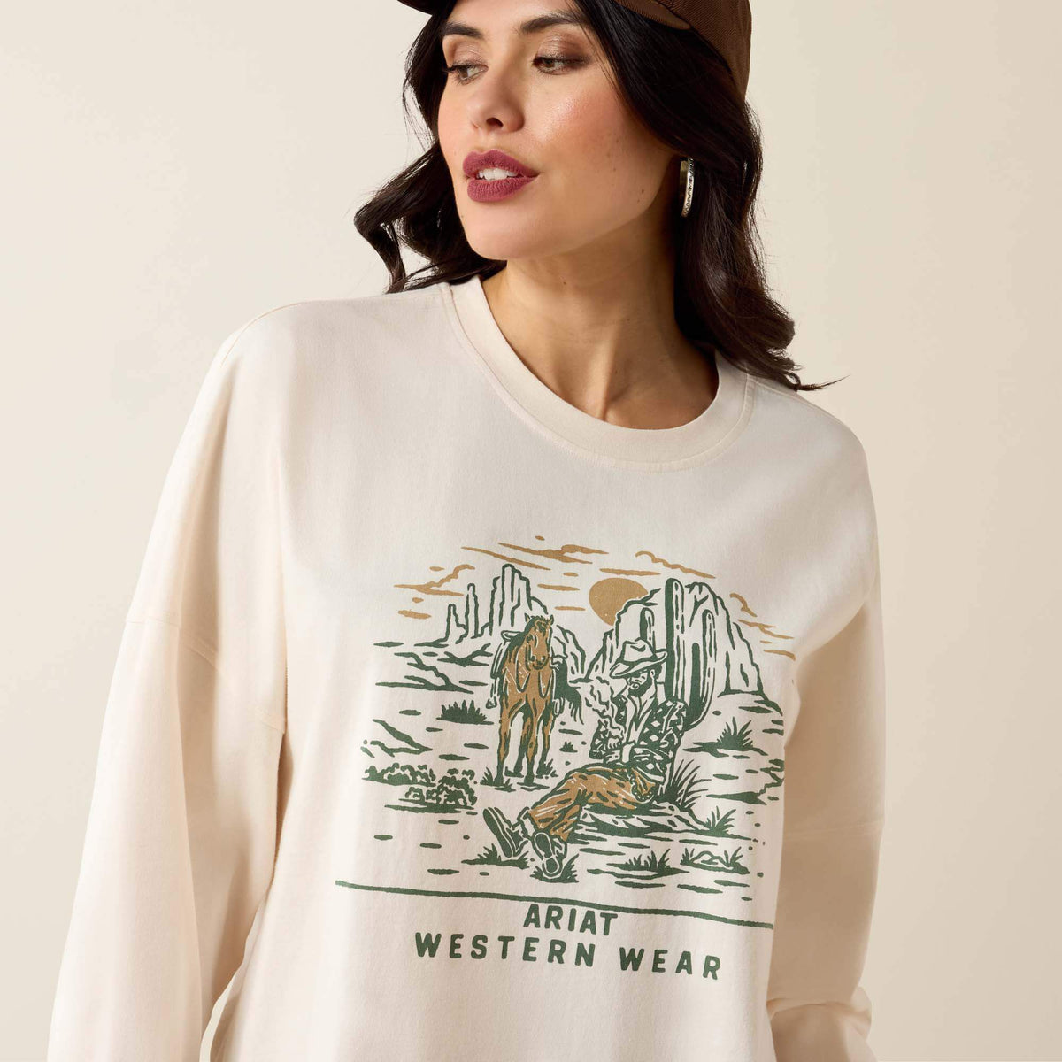 Ariat Premium Canvas Oversized Long Sleeve T-Shirt